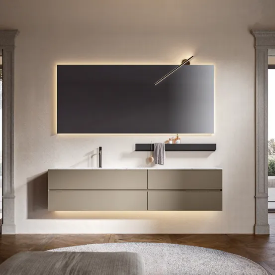 Mobile da Bagno sospeso Artemide 03 laccato camoscio di Edoné