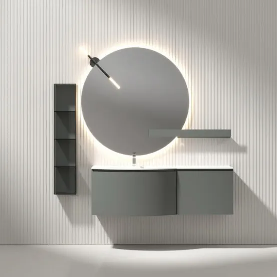 Mobile da Bagno sospeso Giunone 9083 laccato opaco Peltro di Edoné