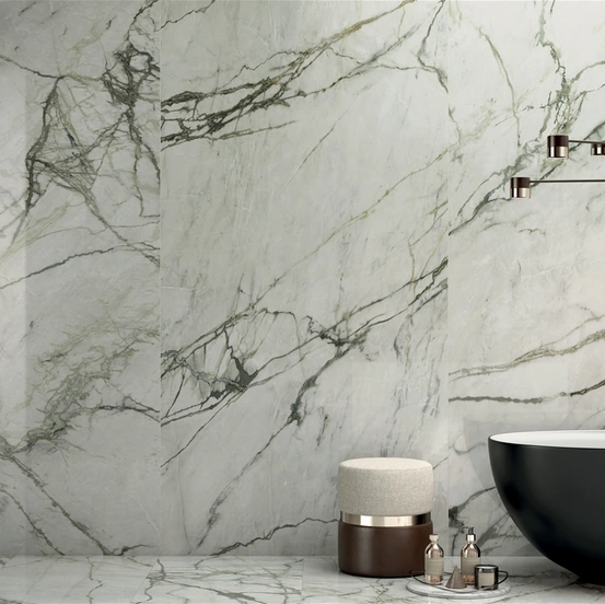 Piastrelle effetto marmo Noblesse Calacatta Emerald di Lea Ceramiche