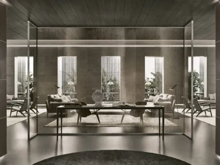 Boiserie Modulor Similpelle e Litech di Rimadesio