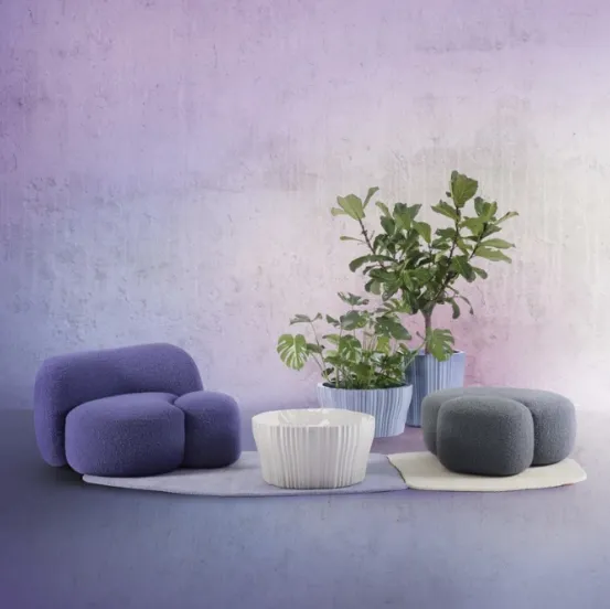 Pouf in tessuto Aaland di Kartell