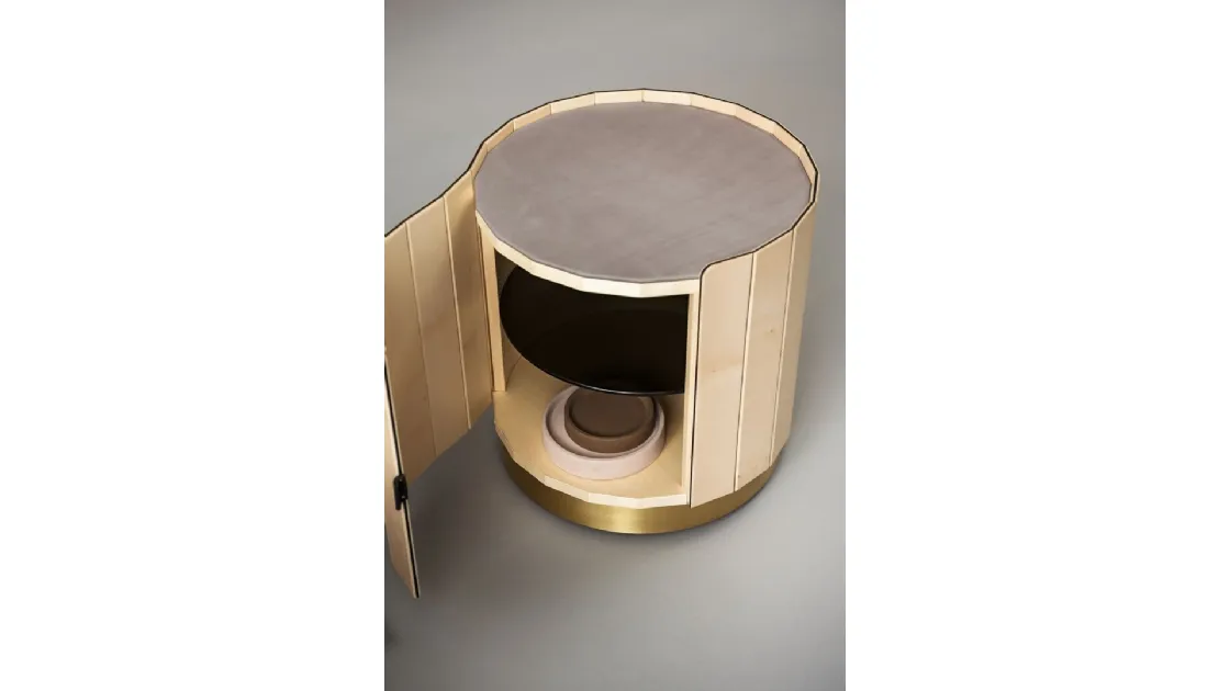 Tavolino Ninfea in pelle e legno di Baxter