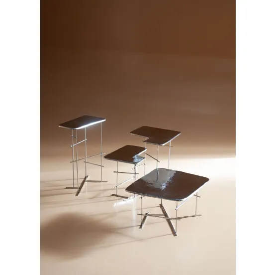 Tavolini Copenaghen in acciaio inox di Baxter