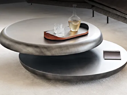 Tavolino in legno finitura brushed Grey Yo-Yo Brushed di Cattelan Italia