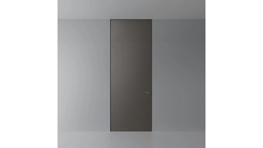 Porta per interni Radius in vetro bronzo diamante di Rimadesio