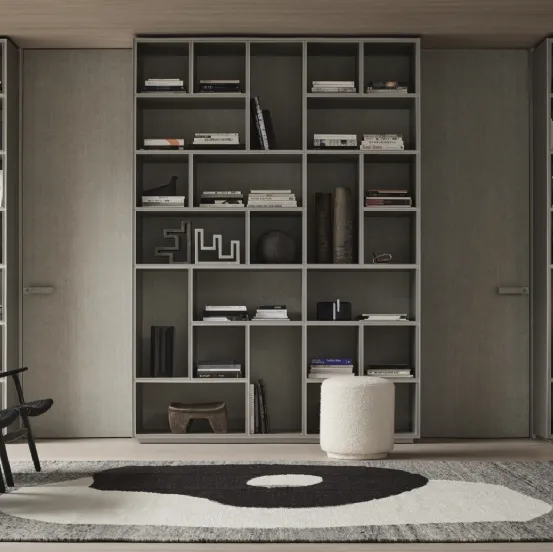Porta per interni Moon in Litech Grigio Rigato di Rimadesio