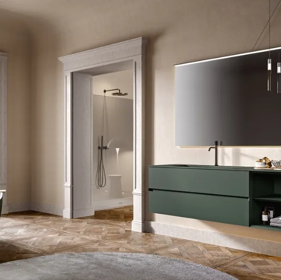 Mobile da Bagno sospeso Artemide 05 laccato foresta di Edoné