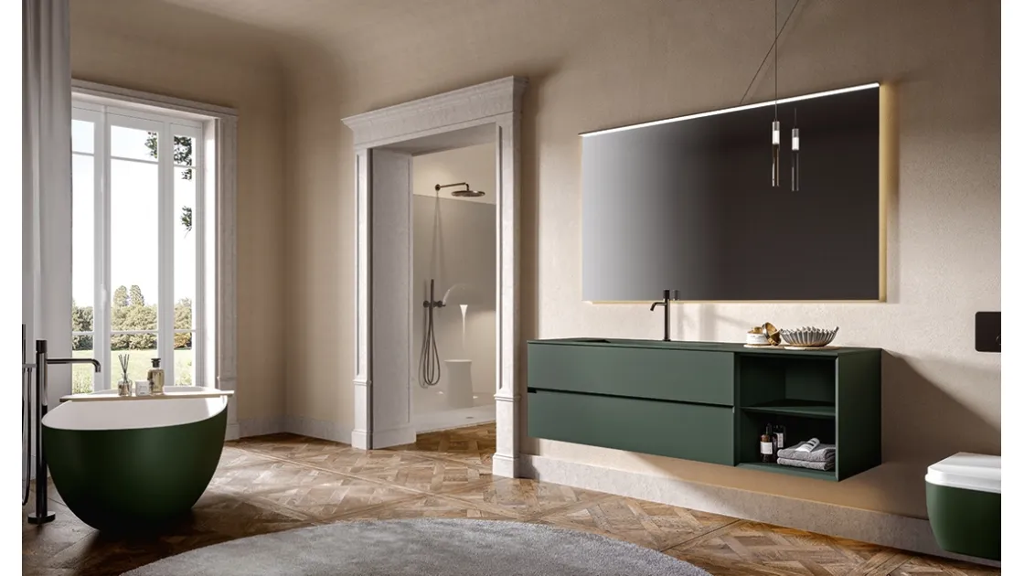 Mobile da Bagno sospeso Artemide 05 laccato foresta di Edoné