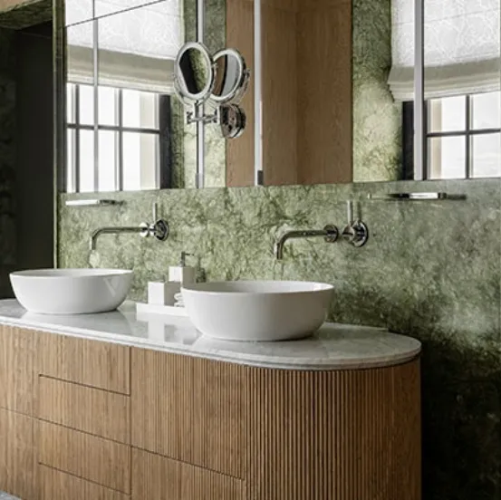 Mobile da Bagno a terra Monolith in rovere cannettato de L'Origine