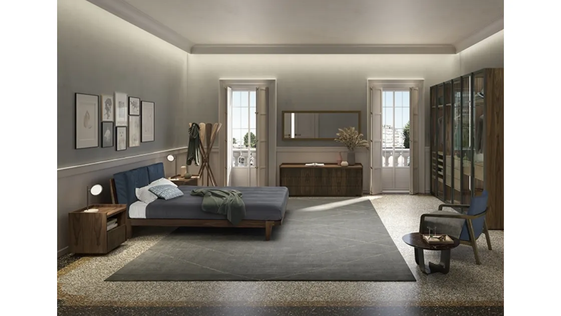 Letto con testiera Revo Soft Bed di Riva1920