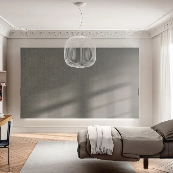 Letto Singolo sospeso con testiera in legno Fluttua di Lago