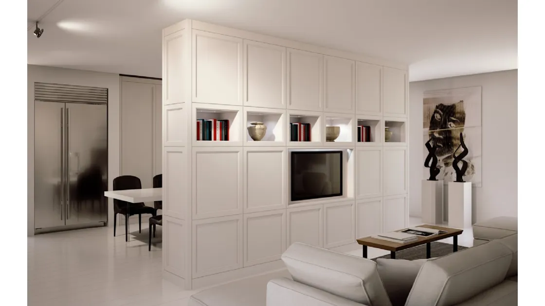 Libreria divisoria Aeterna 01 in laccato Bianco opaco de L'Origine