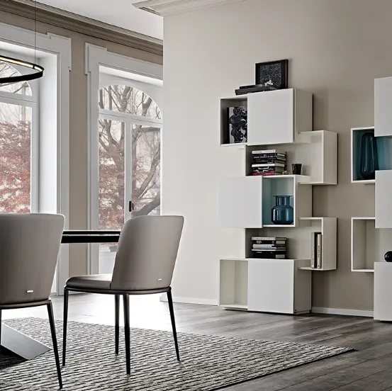 Libreria a muro Piquant in MDF bianco di Cattelan Italia