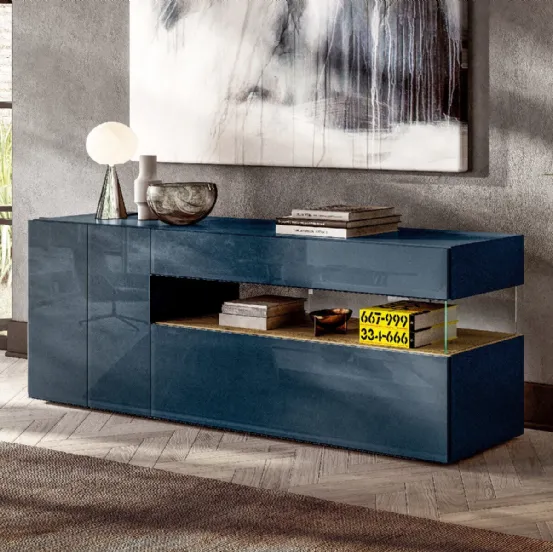 Madia 36e8 10808 in vetro laccato Blu scuro di Lago