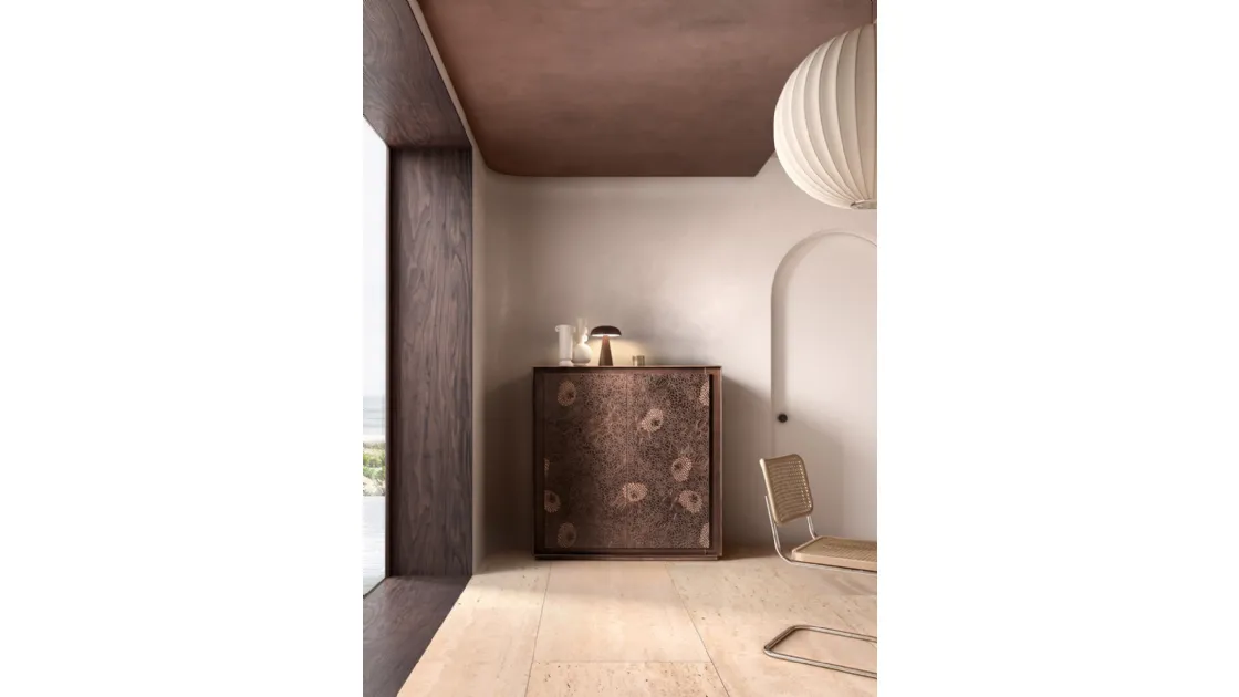 Madia Privacy finitura Rame Vintage con decoro floreale di Capo d'Opera