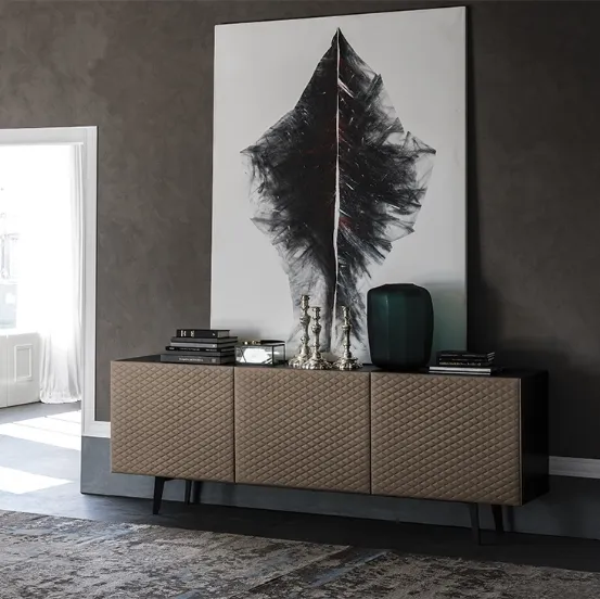 Madia in legno con ante rivestite in ecopelle Absolut di Cattelan Italia