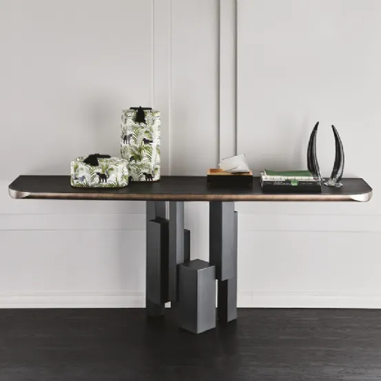 Consolle con piano in legno con bordo arrotondato Skyline Wood-C di Cattelan Italia