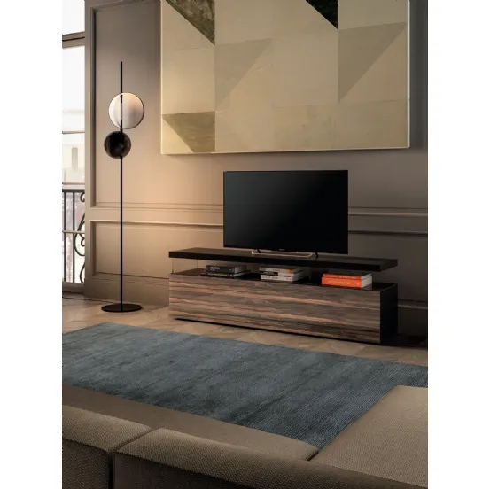 Mobile Porta Tv 36e8 0745 in vetro effetto Legno di Lago