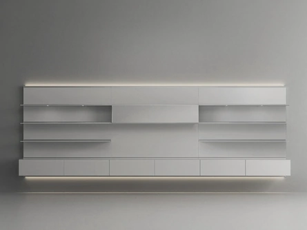 Parete Attrezzata Abacus Grigio Chiaro di Rimadesio