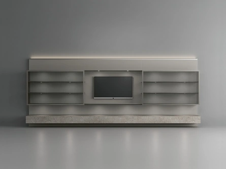 Parete Attrezzata Abacus Platino di Rimadesio