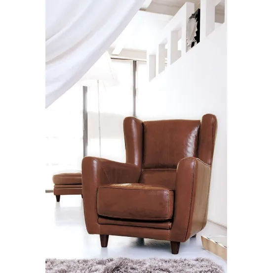 Poltrona con pouf Bergere di Baxter