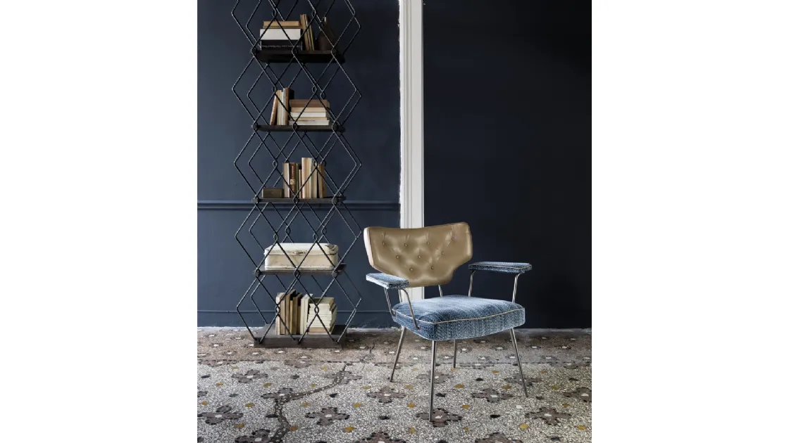 Poltroncina in pelle e tessuto Twiggy di Arketipo