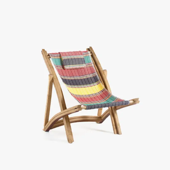 Poltroncina Virgola in tessuto e legno di Rovere di Riva1920