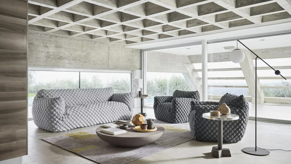 Divano in tessuto imbottito Nuvola di Gervasoni