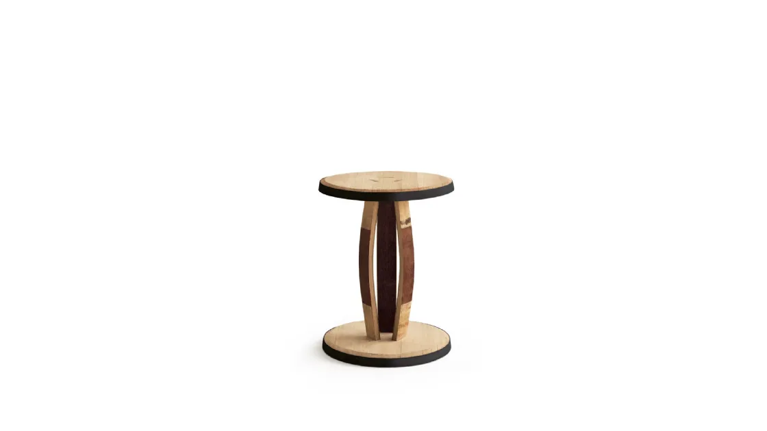 Sgabello Rustico in legno di Rovere Barrique di Riva1920