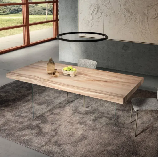 Tavolo Air 2170X in Vetro di Lago