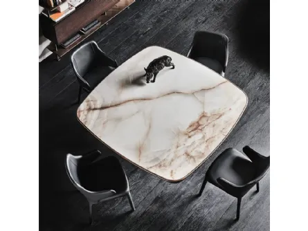 Tavolo quadrato con bordi arrotondati in ceramica Spider Keramik Premium di Cattelan Italia