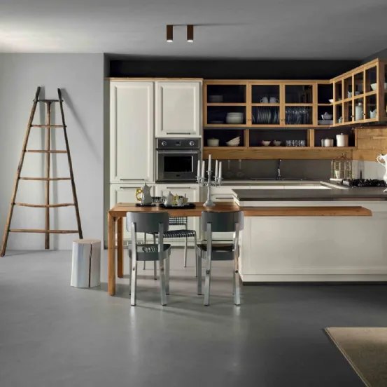 Cucina Classica con penisola allungabile Living Design 4 de L'Ottocento