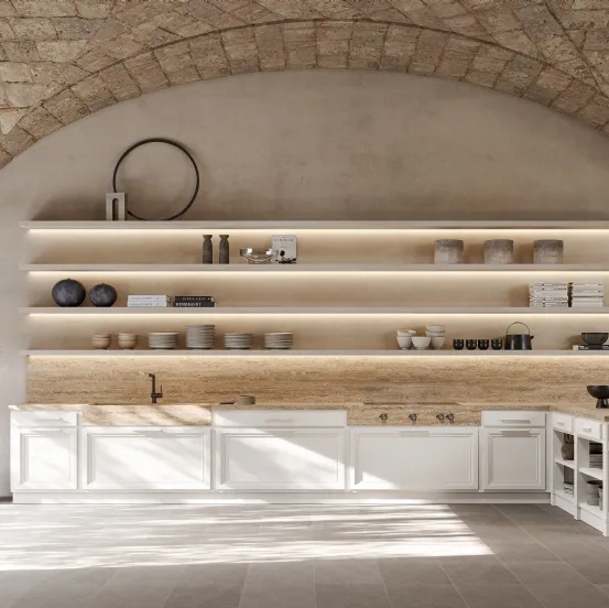 Cucina Classica con penisola Monterey 2 di L'Ottocento