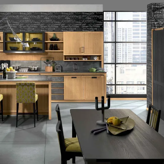 Cucina Design con penisola Industrial Chic 2 de L'Ottocento