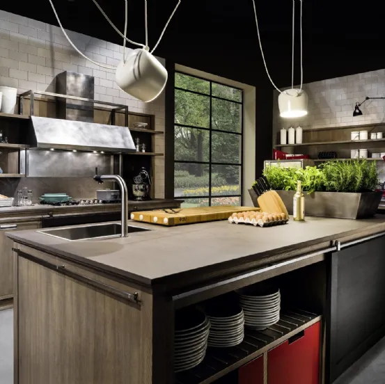 Cucina Design con isola Industrial Chic 4 de L'Ottocento
