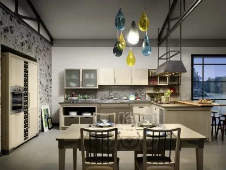 Cucina Design con penisola Industrial Chic 1de L'Ottocento