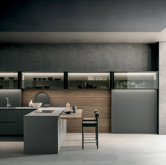 Cucina Design con penisola Light di Modulnova
