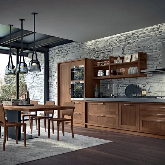 Cucina Design lineare Seven Days 01 in legno di Riva1920