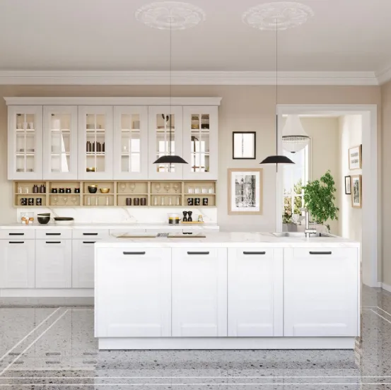 Cucina Moderna con isola Pratica 02 Ada in materico laccato di La Casa Moderna