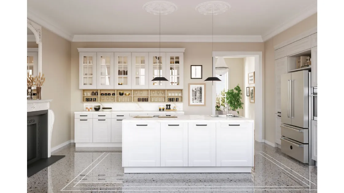 Cucina Moderna con isola Pratica 02 Ada in materico laccato di La Casa Moderna