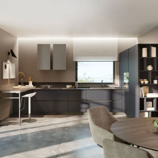 Cucina Moderna angolare con penisola Pratica 05 Tag di La Casa Moderna