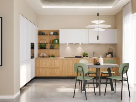 Cucina Moderna angolare Pratica 04 Brera in legno e laccato di La Casa Moderna