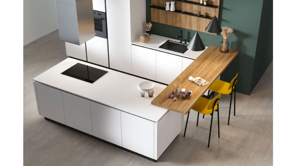 Cucina Moderna con penisola Pratica 03 Carol di La Casa Moderna