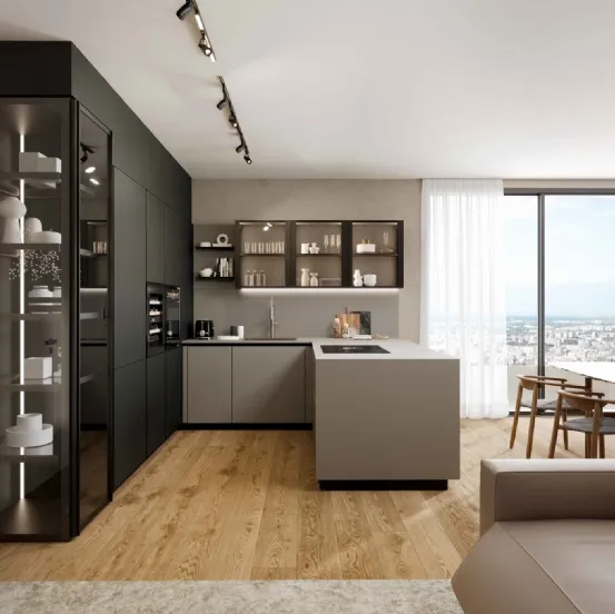 Cucina Moderna con penisola Pratica 2408 di La Casa Moderna