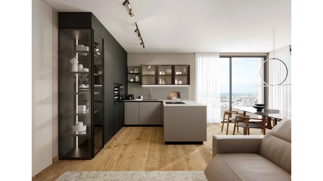 Cucina Moderna con penisola Pratica 2408 di La Casa Moderna