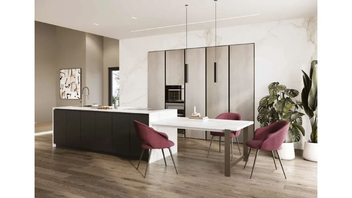 Cucina Moderna con isola Pratica 2409 di La Casa Moderna