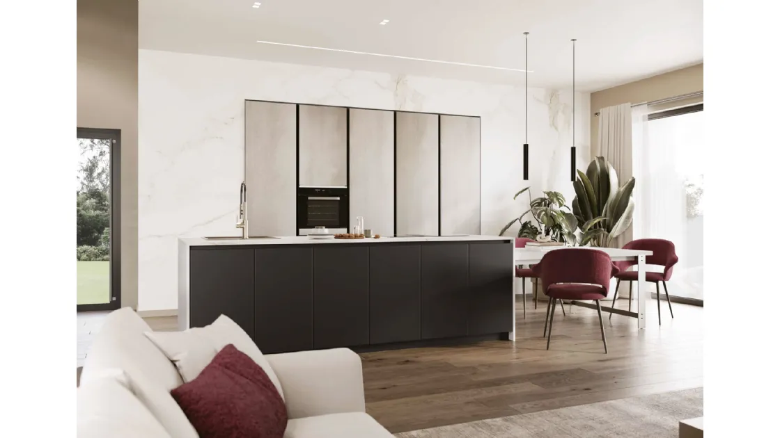 Cucina Moderna con isola Pratica 2409 di La Casa Moderna
