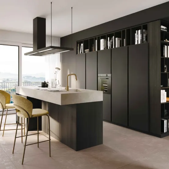 Cucina Moderna con isola Pratica 2411 di La Casa Moderna