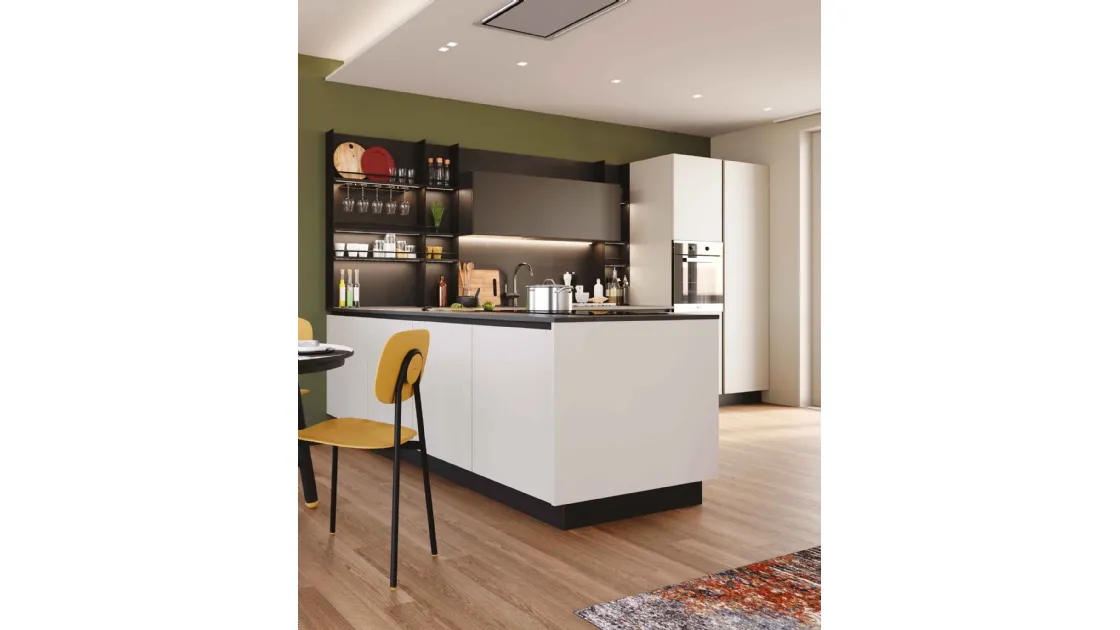 Cucina Moderna con penisola Pratica 2510 di La Casa Moderna