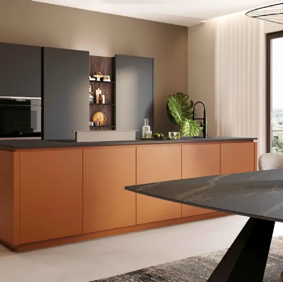 Cucina Moderna con isola Pratica 2517 di La Casa Moderna